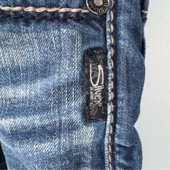 Silver Jeans Co. ZAC Men’s Straight Leg Jeans W32 L30 Distressed Dark Wash - Picture 8 of 15